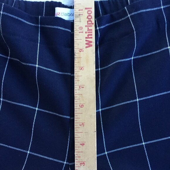 Liz Claiborne Women Siz 10 Pull-on Ankle Pants Elastic Waist Black White Pockets - Picture 11 of 14